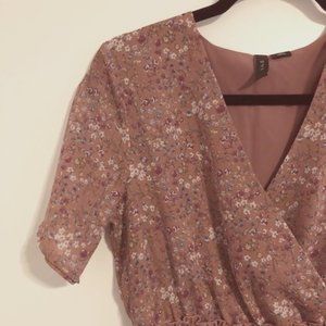 Y.A.S tiered midi dress in pink floral